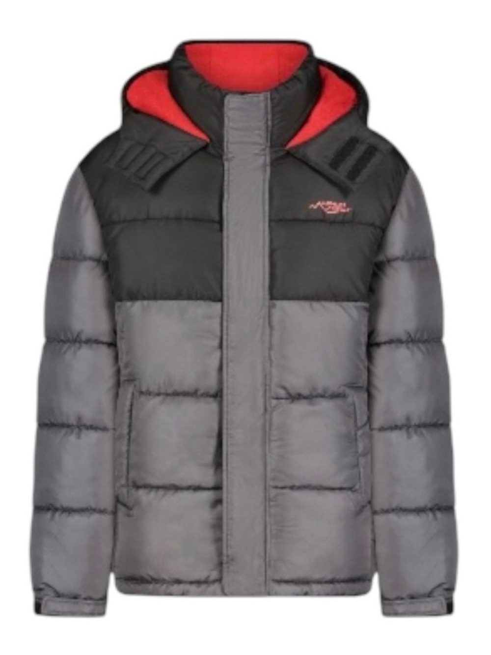 Minus Zero Big Boys Color Block Puffer Coat Gray/Black Size XL (18-20)